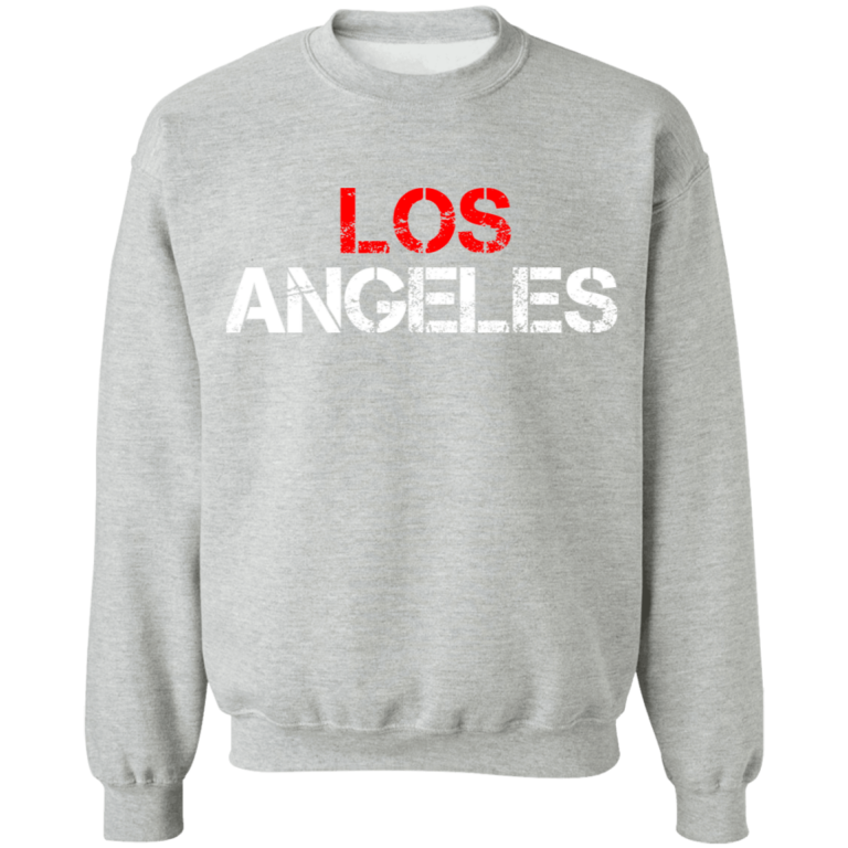Los Angeles Red and White Fonts Sweatshirt - Happy Spring Tee