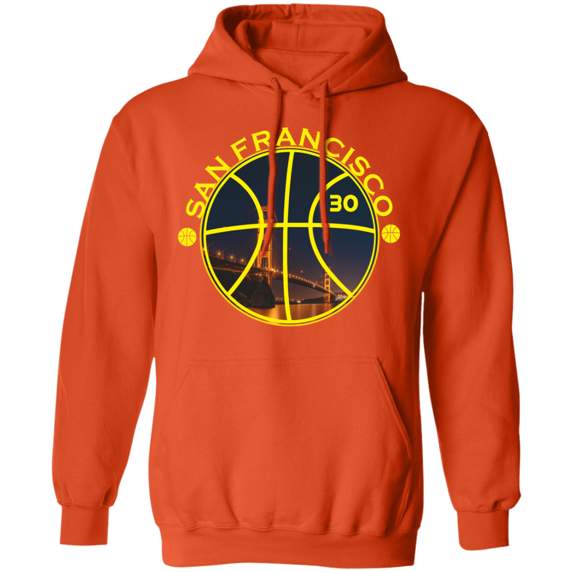 Gildan San Francisco Warriors Pullover Hoodie Orange 3XL
