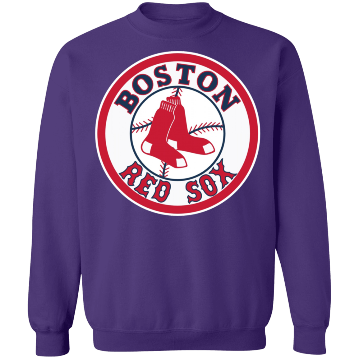 Gildan Boston Red Sox Logo Crewneck Sweatshirt Purple 4XL