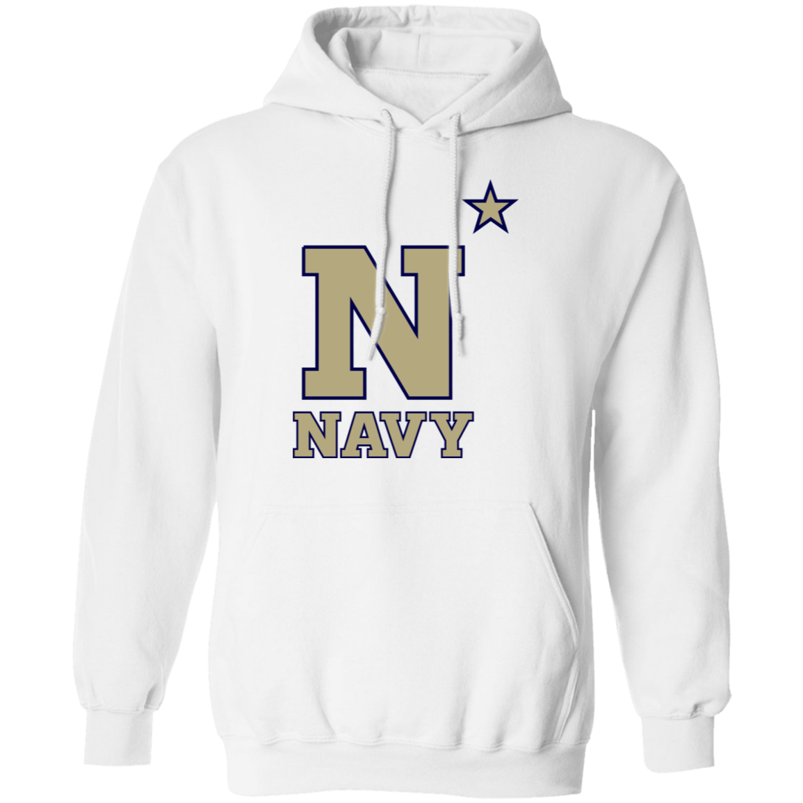 Navy Athletics Logo Pullover Hoodie - Happy Spring Tee