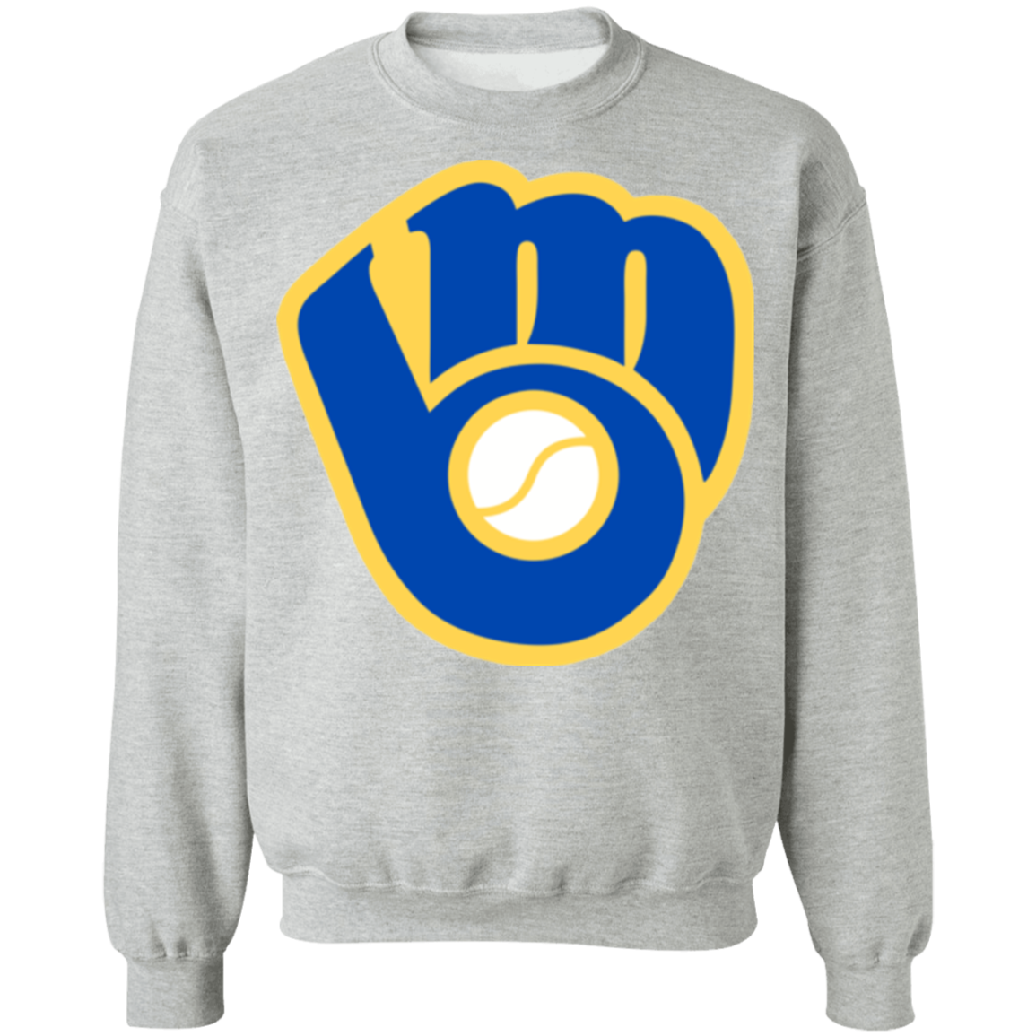 Milwaukee Brewers Glove Logo Crewneck Sweatshirt - Happy Spring Tee