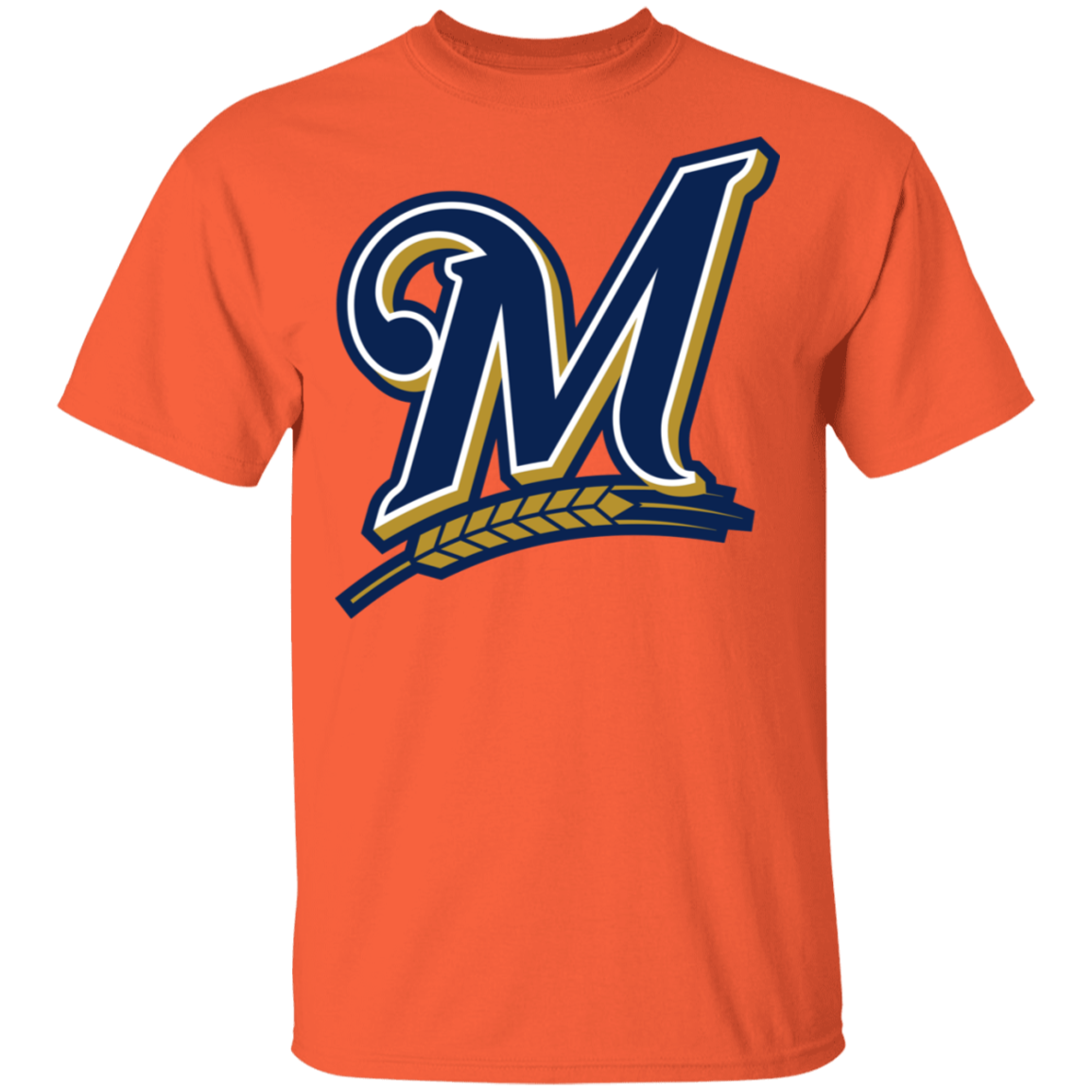 Gildan Milwaukee Brewers M Logo T-Shirt Orange 2XL